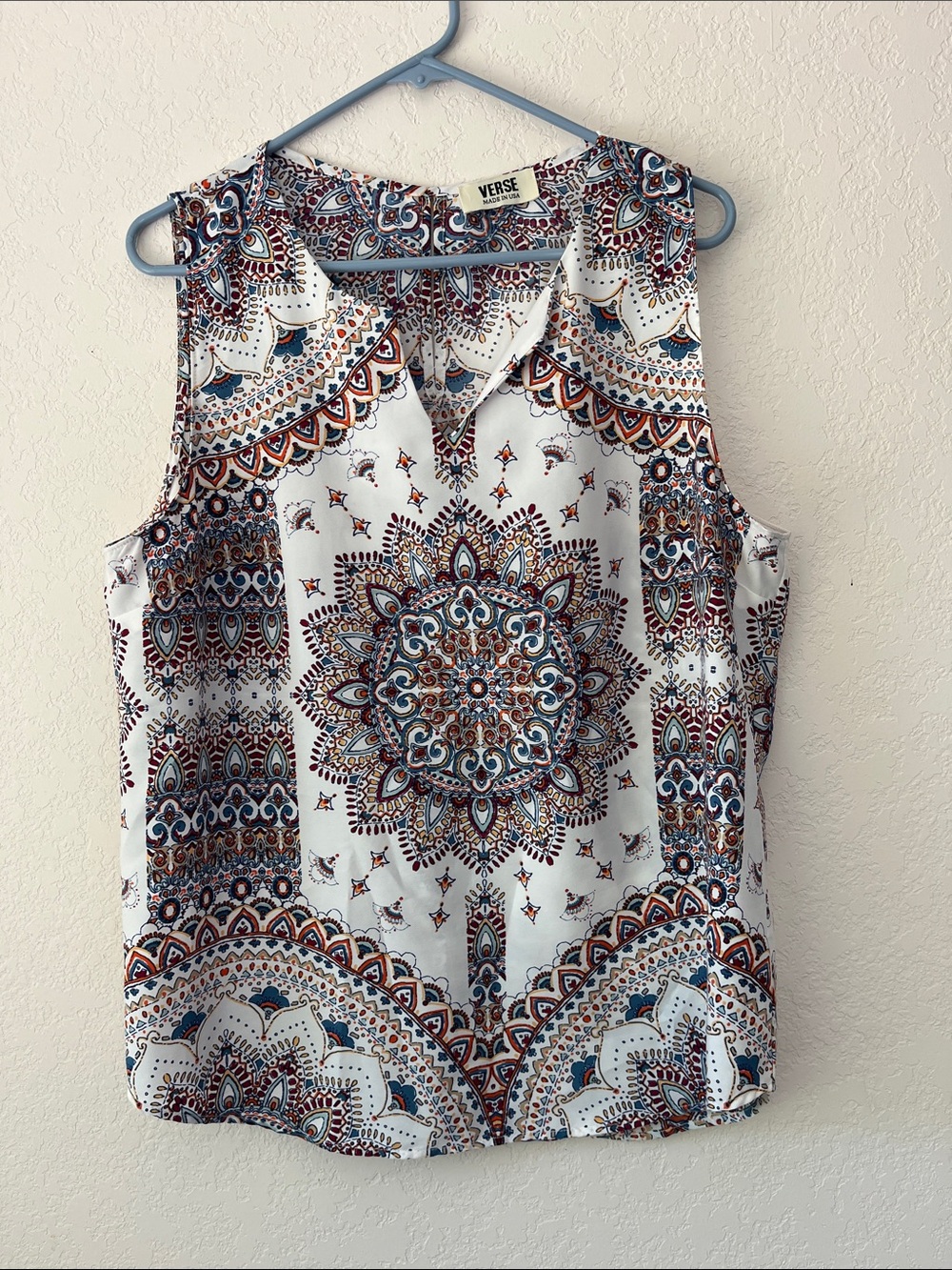 Verse White Medallion-Print Sleeveless Camisole